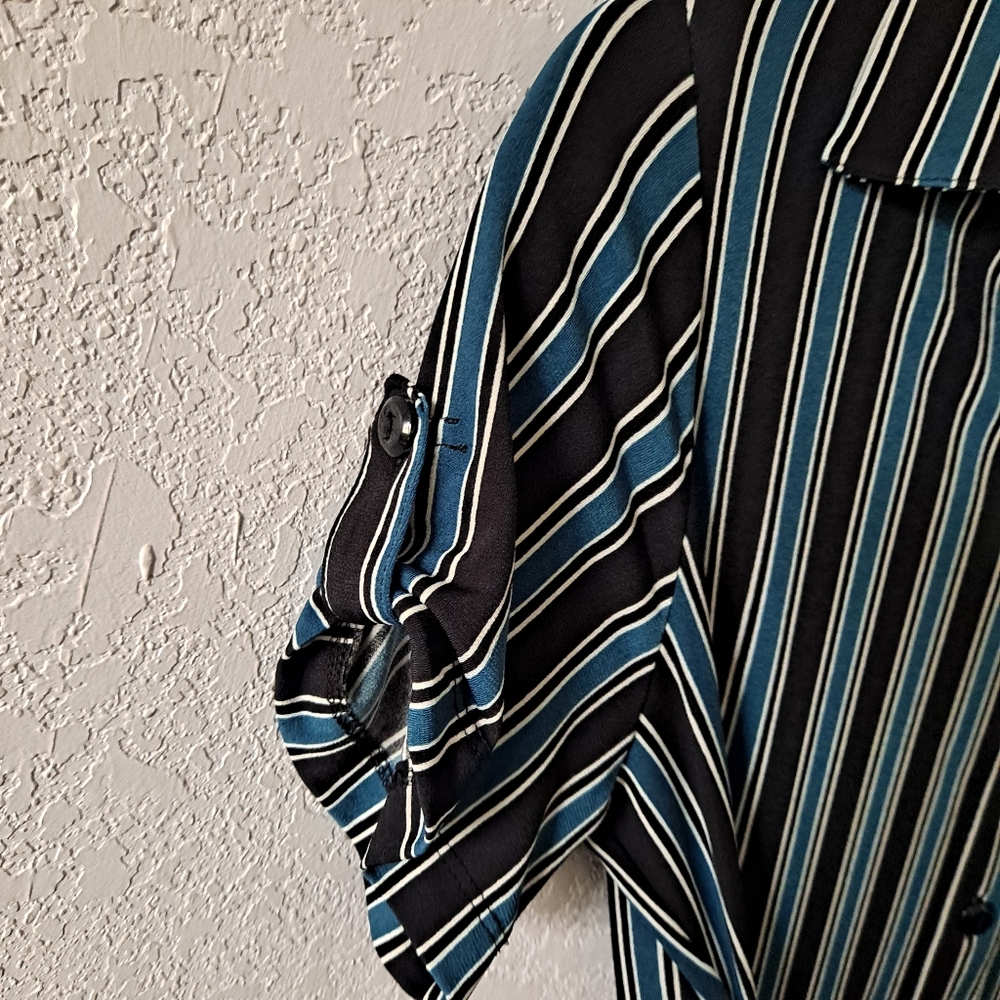 EnFocus Studio Striped Teal Dress - Picture 4 of 7